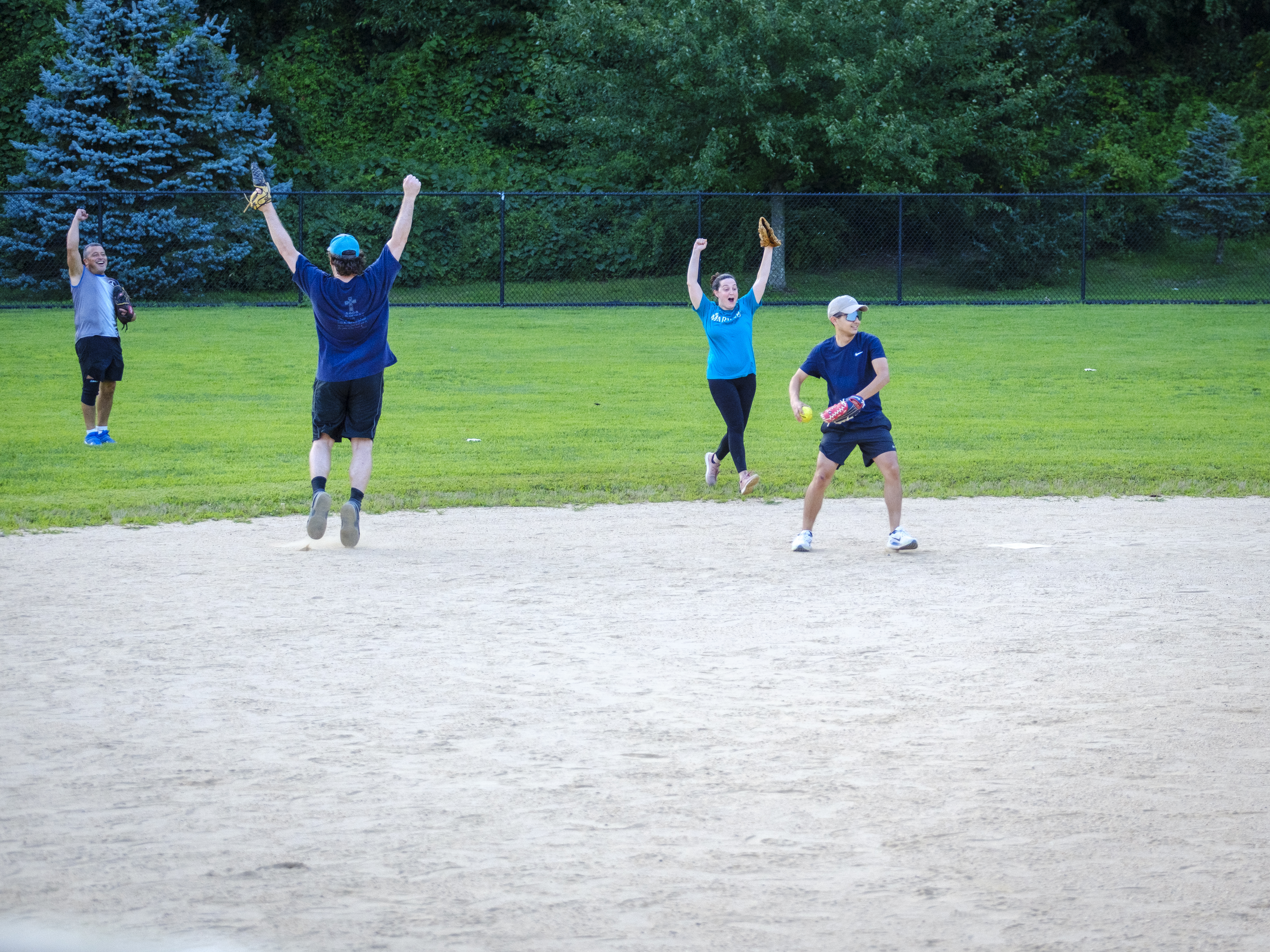 Softball Team Winning Game